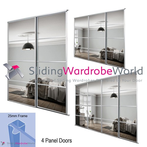 Panel silver framed - 4, mirror