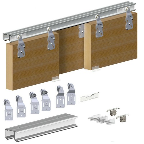 Double wardrobe sliding track - double,
